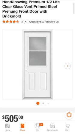 Exterior right inswing door 32 x 80 white