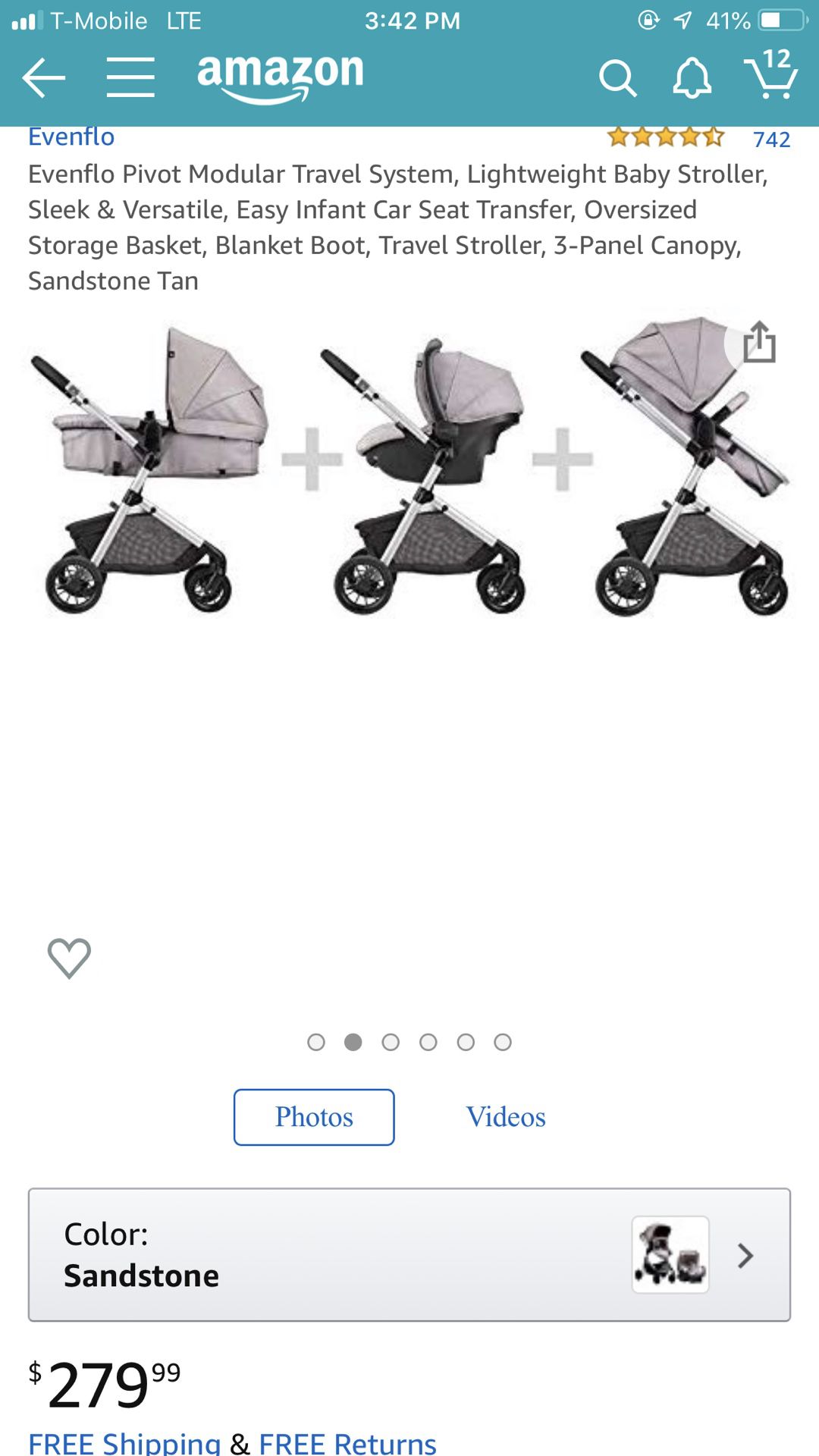 Evenflo stroller and car seat