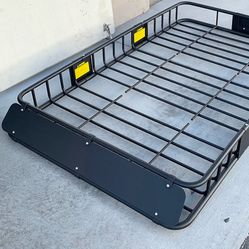 $145 (New in box) Universal roof rack 64x39 inch car top cargo basket carrier extension luggage holder 150lbs max