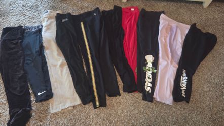 Girls size 10-12 leggings bundle of 10pcs. (Nike , Adidas, vans, & Ellie ) All for $20!