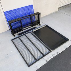 (NEW) $100 Dog Whelping Cage 41” Kennel w/ Plastic Tray and Floor Grid 41x29x15 inches 