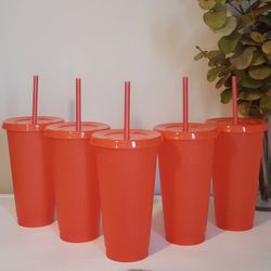 5pk Red Glitter Cups