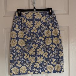 Blue/yellow & White Skirt Size S -no stretch-