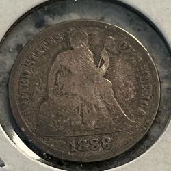 1888-s seated Liberty dime ~