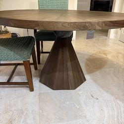 Perigold Dining Table, Teak can be used indoor or out.