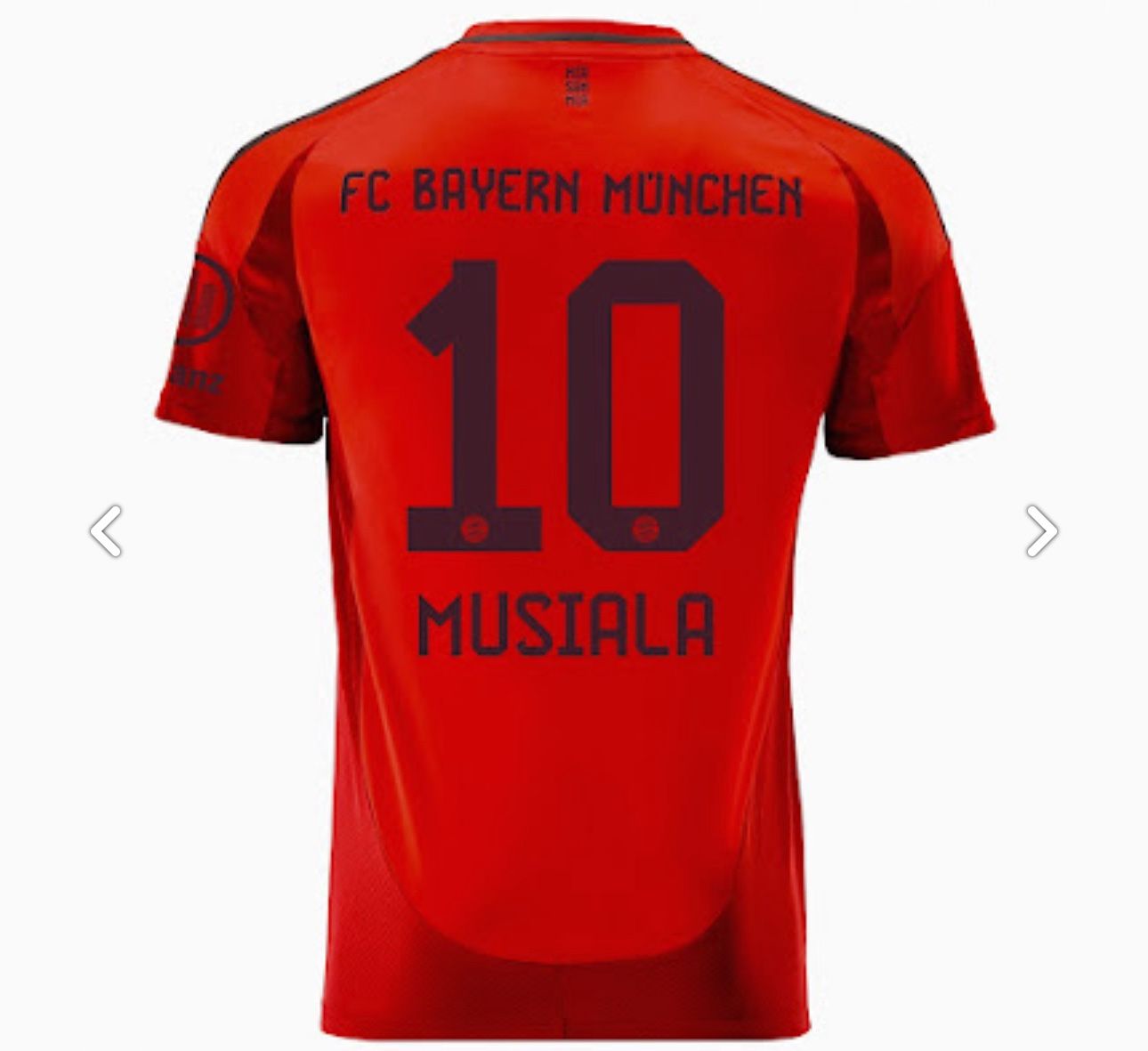 Jamal Musiala #10 FC Bayern Munich Red Jersey New With Tags