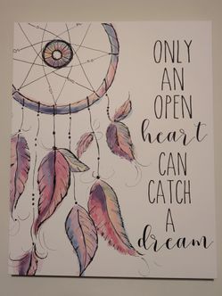 Dream Catcher Quote Canvas Wall Art