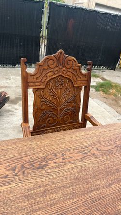 1920s 1930 vintage oak dining room set 6 chairs