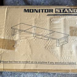 WESTREE Dual Monitor Stand Riser Computer Desktop Storage Laptop Printer TV