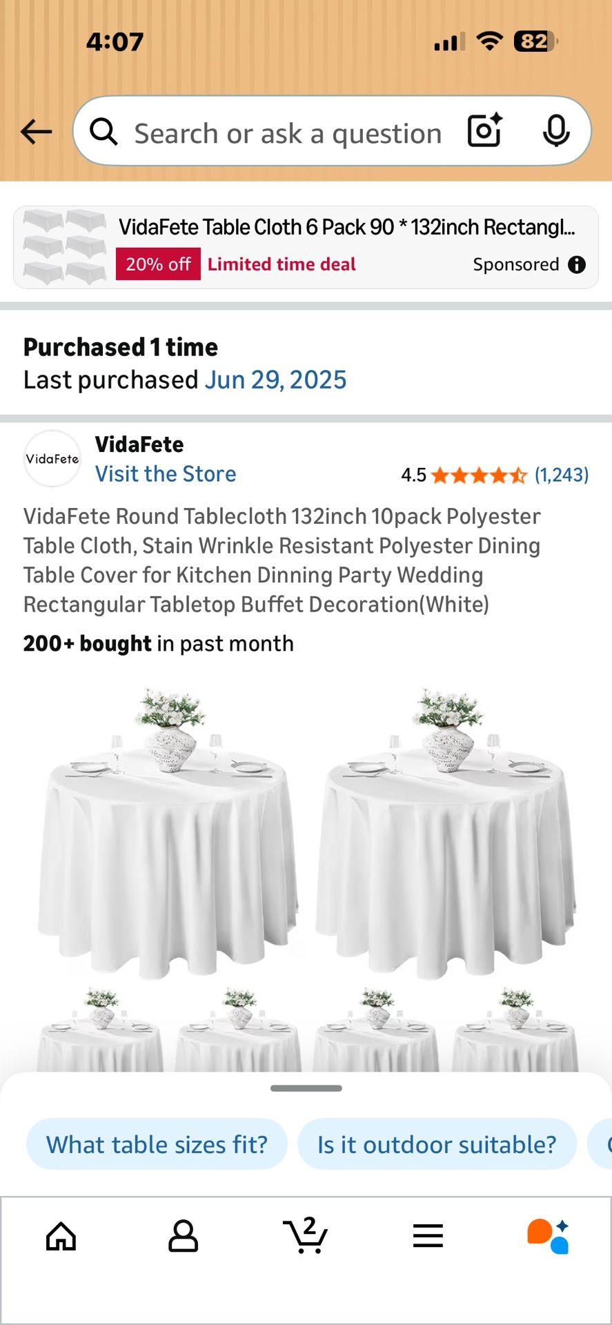 New VidaFete White Round Tablecloth 132inch (9) Pack Polyester Stain Wrinkle Resisted
