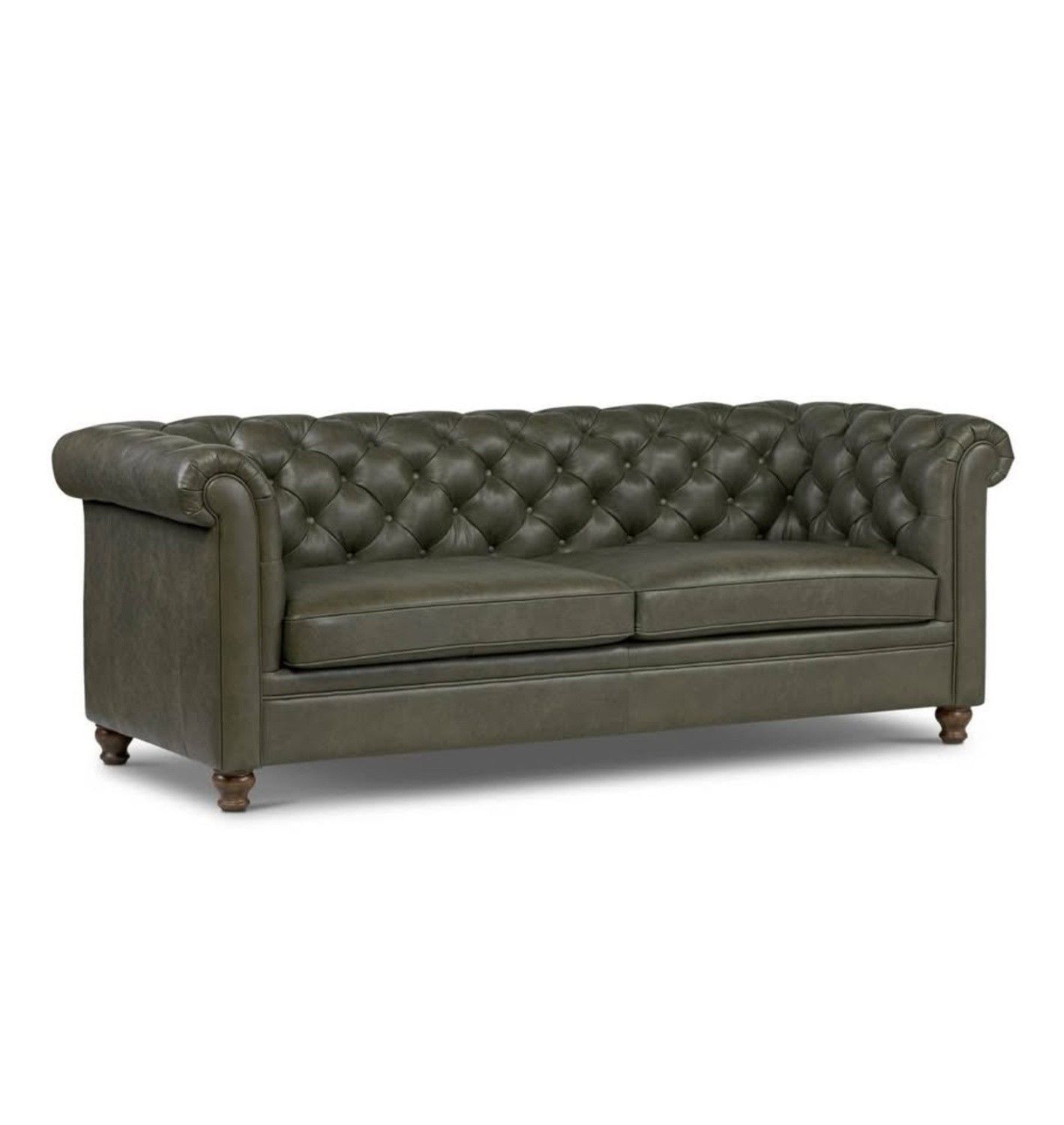 Poly & Bark Olive Leather Sofa