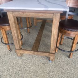 Available; Dining Table & Barstool Chairs, Like New Stunning. Great For Breakfast Area Or Covered Patios 