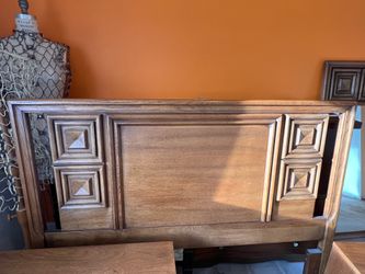 Mid century Broyhill Premier headboard and mirror