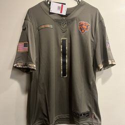 Nike Justin Fields Chicago Bears Salute To Service Limited Jersey Olive Sz Large 