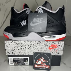 Brand New Jordan 4 Bred Reimagined Size 7Y / 8.5W