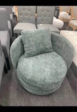Assembled New Swivel Accent Chairs 360° Round Swivel Barrel Chair with Pillow