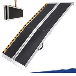 PENSUN 7FT Wheelchair Ramp, 84" L x 29" W Threshold Ramps, Non-Skid Portable Foldable Wheelchair Ramps for Steps, Lightweight with Handle, for Home, S