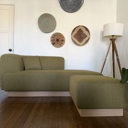 Olive Green Sofa + Ottoman – Built to Last!