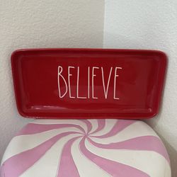 RAE DUNN BELIEVE PLATTER