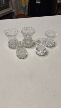 Vintage lead crystal toothpick holders