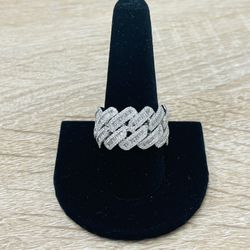 14K Diamond Miami Cuban Ring