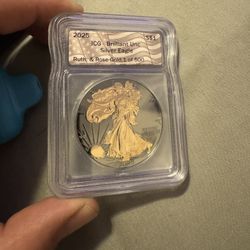 2025 American Silver Eagle Black Ruthenium And Rose Gold 