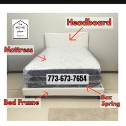 Brand New Queen Bed Frame With Mattress & Box Spring Today 🚨 Fast Delivery 🚚