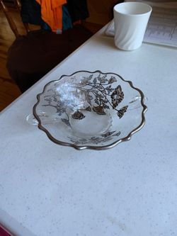 Silver glass candy bowl
