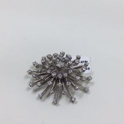 14KWG Diamond Brooch 