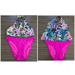 Amavi Swimwear 1-Tankini, 1-Bikini Top and 1-Bottom Lot Of 3 Women’s Size Large.