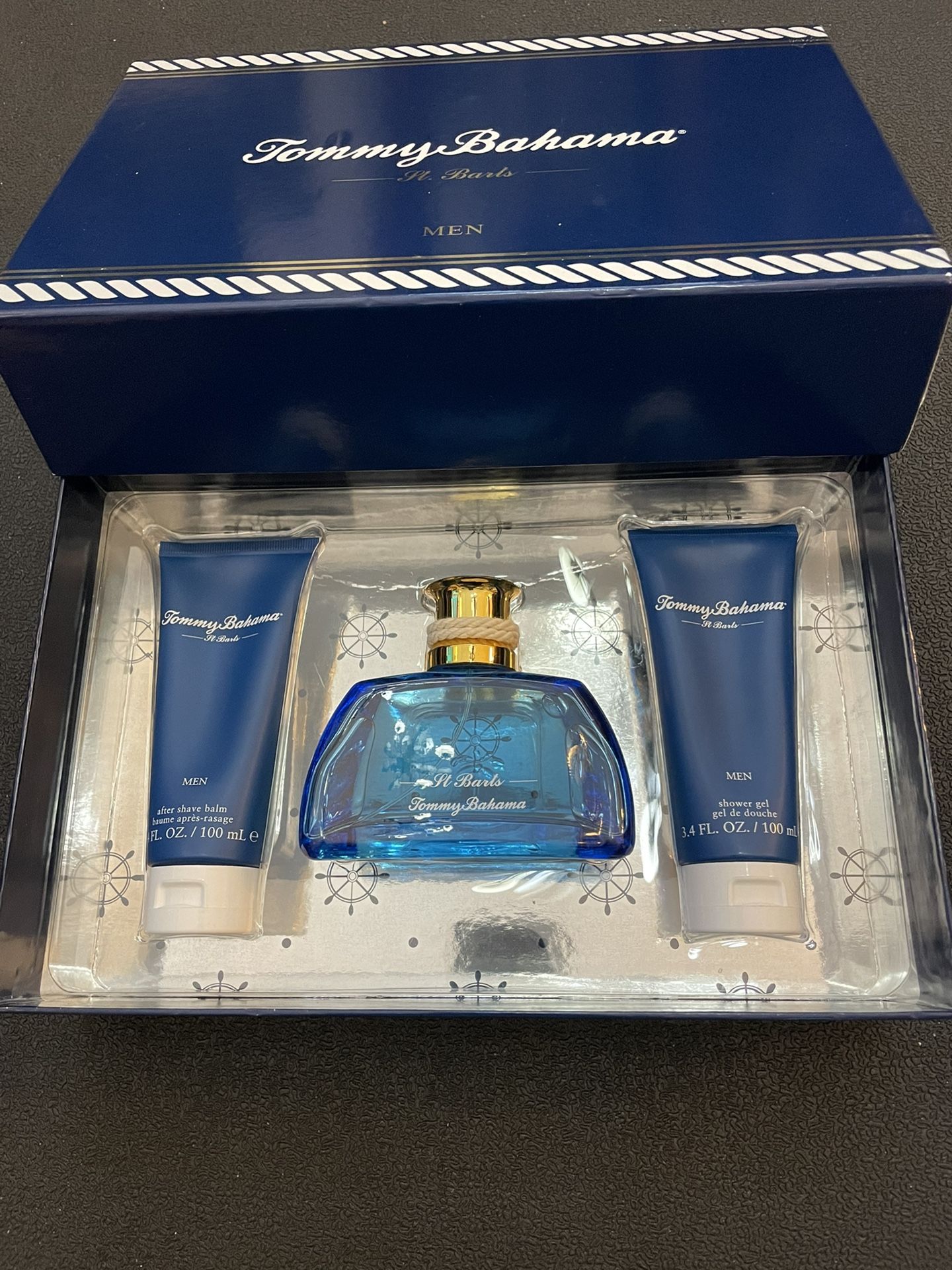 Brand New Tommy Bahama Men’s St Bart’s Holiday Gift Set Cologne Spray, After Shave Balm, Shower Gel