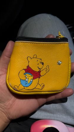 Vintage Winnie the Pooh Yellow Leather Coin Purse / Mini Wallet - Honey Pot & Bee 🐝🍯