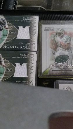 Curtis Martin New York game used NFL football Jersey 6 cards