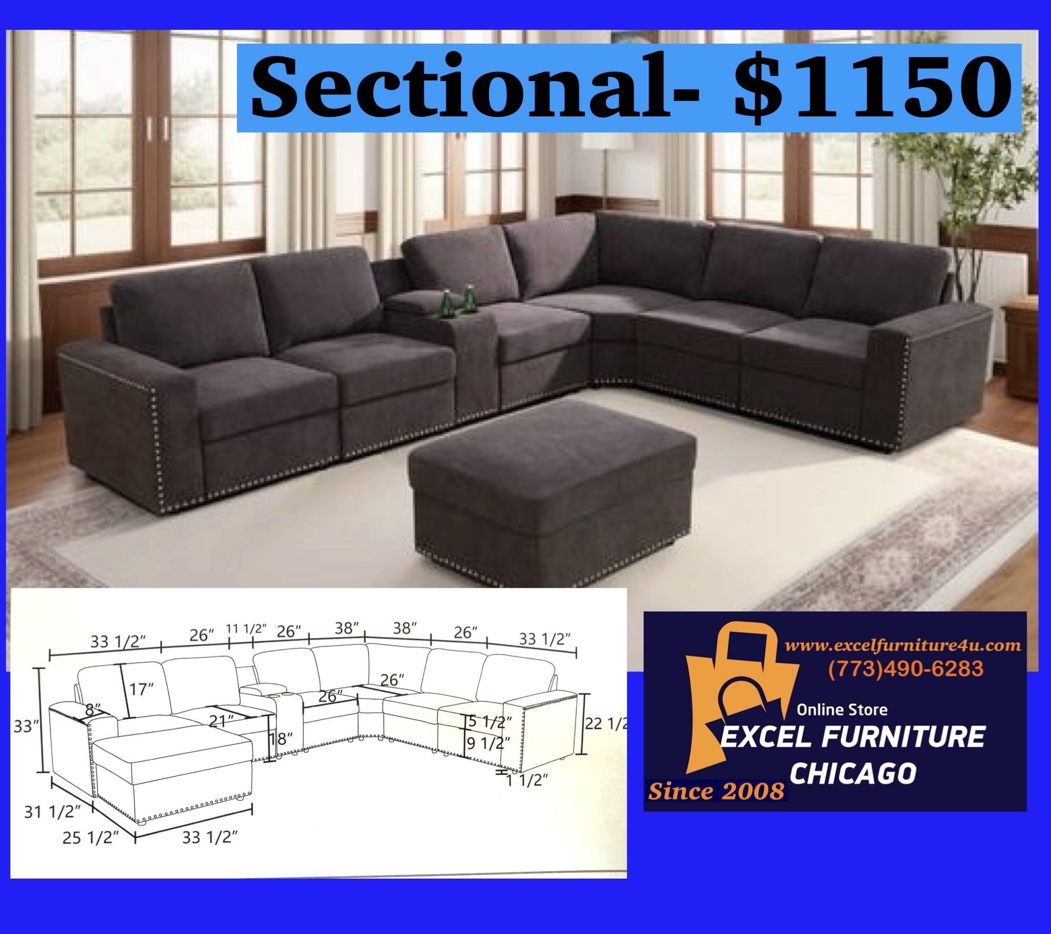 🌺FREE DELIVERY🌺Brand New Sectional Sofa Couch