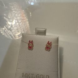 14KT Gold Labubu Earrings 