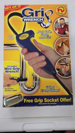 Grip Wrench ORIGINAL TV BRAND set of 2 sizes LARGE & MINI WRENCH Grip Grab & Go.