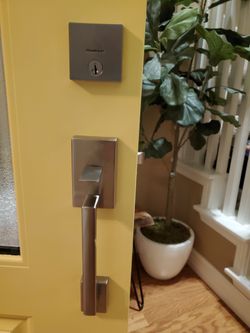 Kwik Set Satin Nickel Ext. Door Handle Set