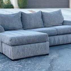 Reversible Gray Sectional Couch Sofa (Delivery Available)