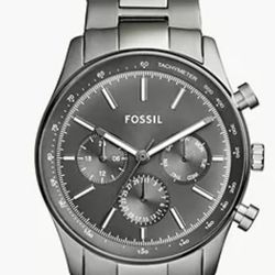 Fossil Sullivan Multifunction Smoke Stainless Steel Watch Mens