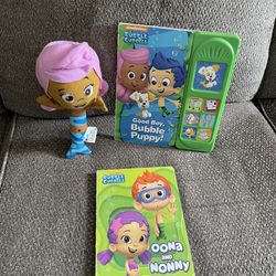 Bubble Guppies plush toy  with sound and board books toy bundle