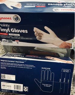 Walgreens certainty vinyl gloves one  size-new