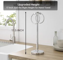 Hoimpro 17" Polished Chrome Standing Towel Rack 