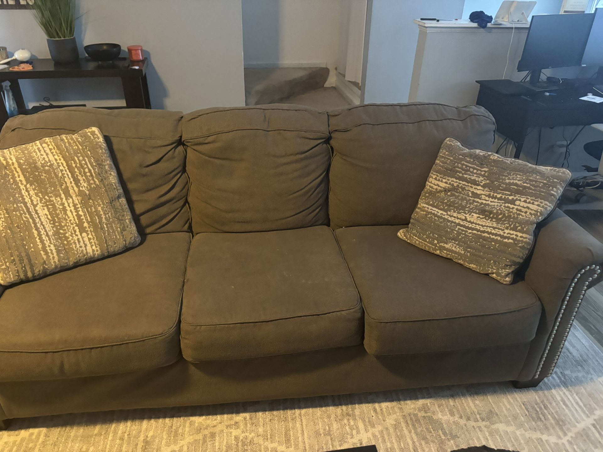Sofa & Loveseat Set – Comfortable, Sturdy, Neutral Color (Great Condition) 