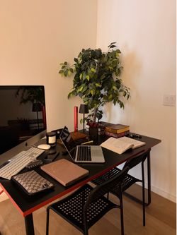Black Dining Table + 2 Chairs