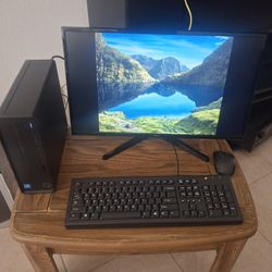 HP Slim Computer And Screen