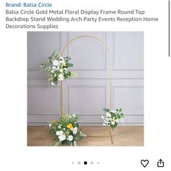 Circle Gold Metal Floral Display Frame Round Top Backdrop Stand Wedding Arch Party Events Reception