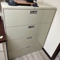 HON 4-Drawer Lateral File, Light Gray