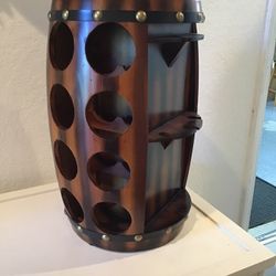 Barrel Wine Rack And Glass Holder