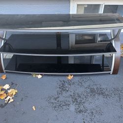 Tv Stand 54” Wide Glass Shelved 