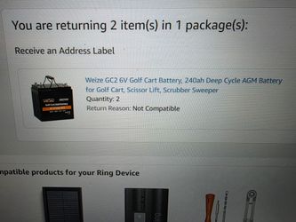 Two Brand New 6 volt batteries, 240 ah,